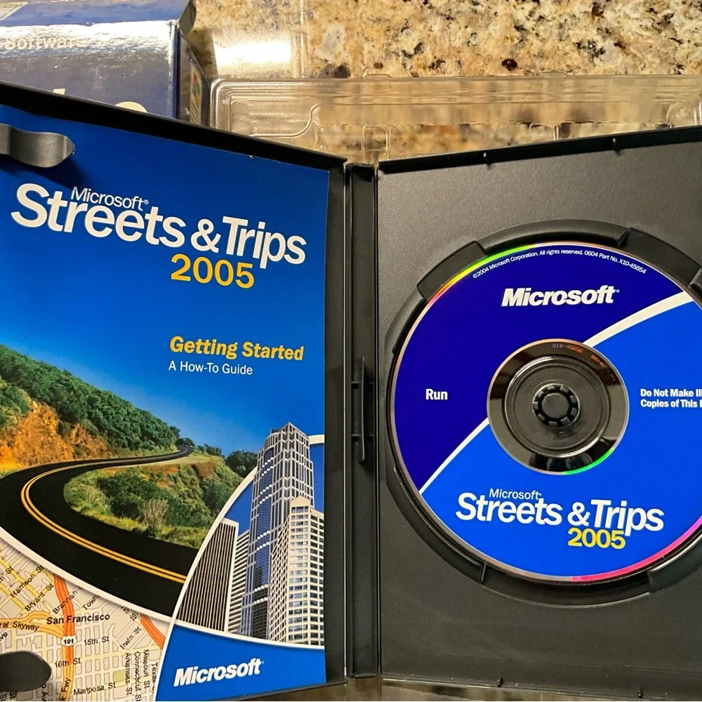 Vintage Microsoft Streets and Trips 2005 no GPS version map maps travel